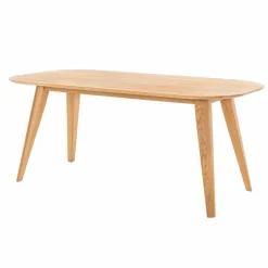 Online Wohnen Ovaler Eichentisch Kathyn im Retro Design