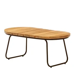 Outlet Wohnen Ovaler Outdoor Couchtisch aus Akazie massiv - Ragusca