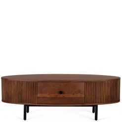 Hot Wohnen Ovaler Retro Couchtisch mit einer Schublade - Chalil