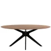New Wohnen Ovaler Retro Design Tisch in Walnuss & Schwarz - Botan