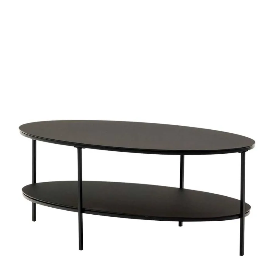 Best Wohnen Ovaler Sofatisch aus Glas und Metall - Calama