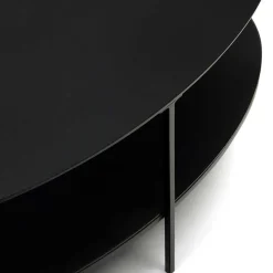 Best Wohnen Ovaler Sofatisch aus Glas und Metall - Calama