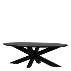 Best Wohnen Ovaler Sofatisch in Schwarz Mangoholz - Varagosta
