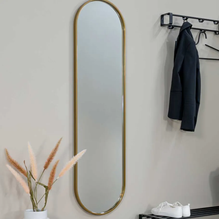 Hot Wohnen Ovaler Wandspiegel in Gold - Bali