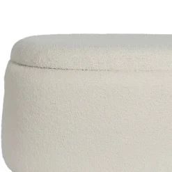 Online Wohnen Ovaler XL Hocker mit Stauraum-Truhe - Barracin