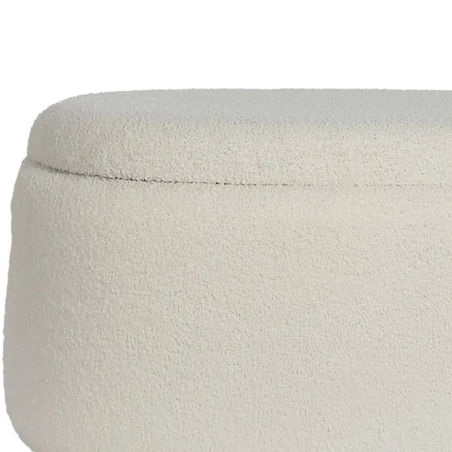 Online Wohnen Ovaler XL Hocker mit Stauraum-Truhe - Barracin