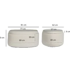 Online Wohnen Ovaler XL Hocker mit Stauraum-Truhe - Barracin