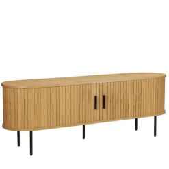 Discount Wohnen Ovales TV-Board mit Schiebetüren - Barnetta