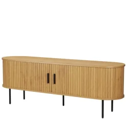 Discount Wohnen Ovales TV-Board mit Schiebetüren - Barnetta