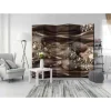 Clearance Wohnen Paravent Design Raumteiler in Braun & Gold - Nasco