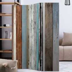 Hot Wohnen Paravent im Shabby Holzwand Look - Deta