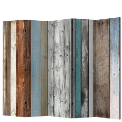 Hot Wohnen Paravent im Shabby Holzwand Look - Deta