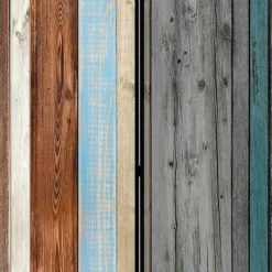 Hot Wohnen Paravent im Shabby Holzwand Look - Deta