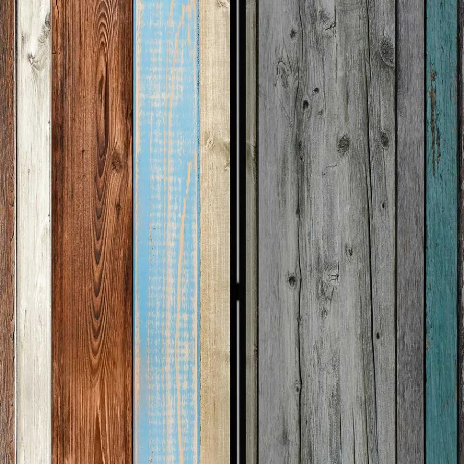 Hot Wohnen Paravent im Shabby Holzwand Look - Deta