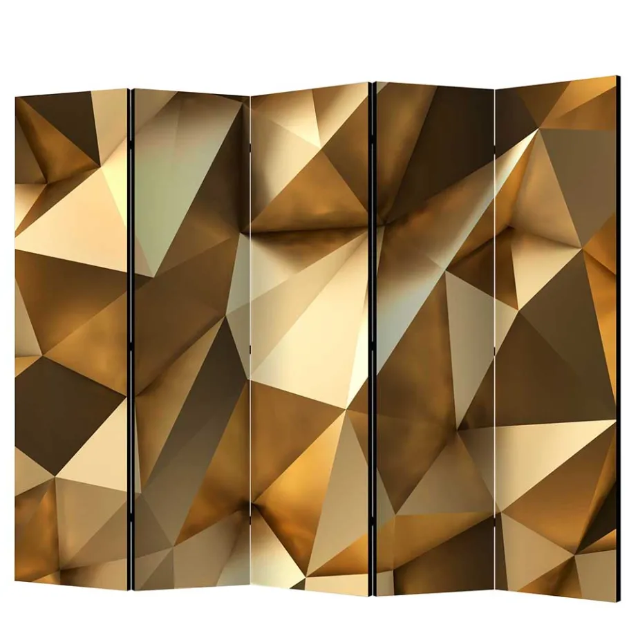 Wohnen Paravent in Goldfarben & Braun - Austral
