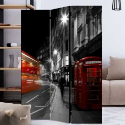 Sale Wohnen Paravent in Schwarz Weiß Rot - London Fotodruck - Enkes