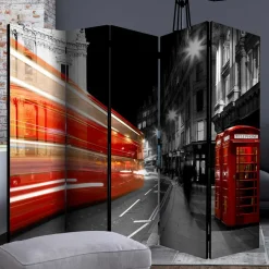Sale Wohnen Paravent in Schwarz Weiß Rot - London Fotodruck - Enkes