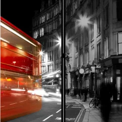 Sale Wohnen Paravent in Schwarz Weiß Rot - London Fotodruck - Enkes