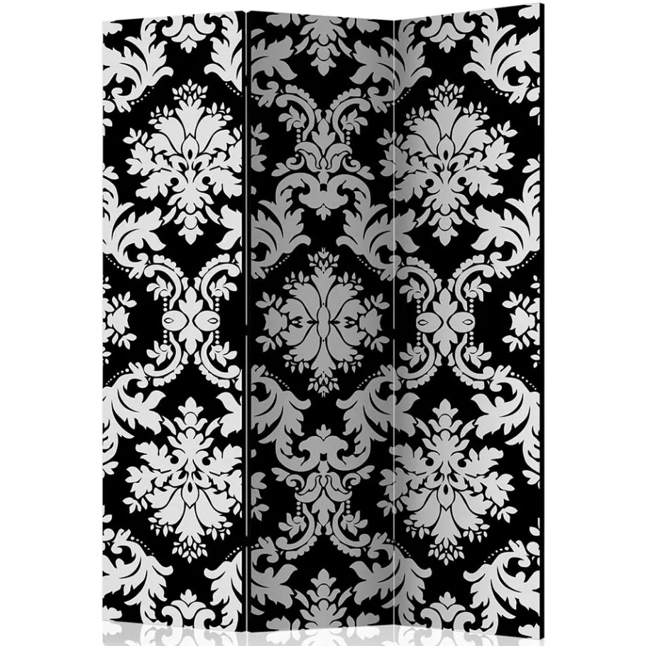 Sale Wohnen Paravent mit Ornament Muster in Schwarz Weiß - Metallin