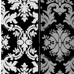 Sale Wohnen Paravent mit Ornament Muster in Schwarz Weiß - Metallin