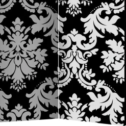 Sale Wohnen Paravent mit Ornament Muster in Schwarz Weiß - Metallin