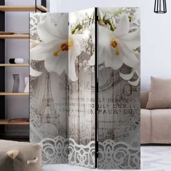 Best Wohnen Paravent mit Vintage Motiv Paris Lilien - Crane