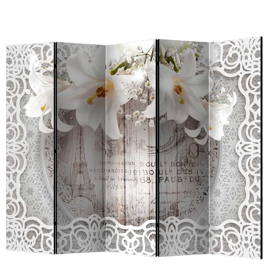 Best Wohnen Paravent mit Vintage Motiv Paris Lilien - Crane
