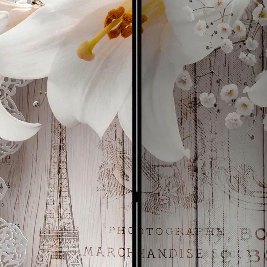 Best Wohnen Paravent mit Vintage Motiv Paris Lilien - Crane