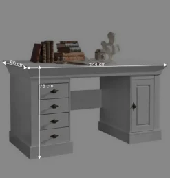 Online Wohnen PC Schreibtisch Satumare im skandinavischen Landhausstil