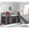 Online Wohnen Piratenhochbett mit Rutsche in Grau - Ainbols