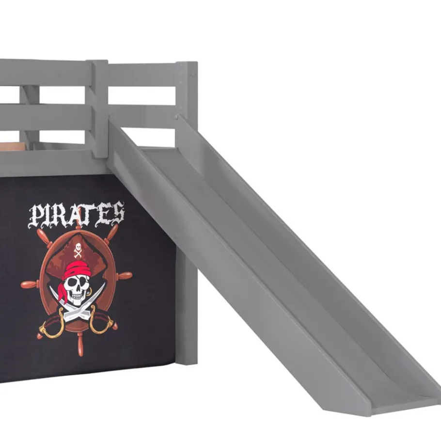 Online Wohnen Piratenhochbett mit Rutsche in Grau - Ainbols