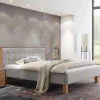 Clearance Wohnen Polsterbett Doppelbett in Grau Stoff - Pays