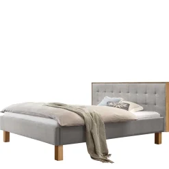 Clearance Wohnen Polsterbett Doppelbett in Grau Stoff - Pays