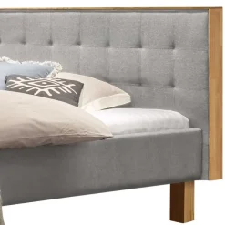 Clearance Wohnen Polsterbett Doppelbett in Grau Stoff - Pays