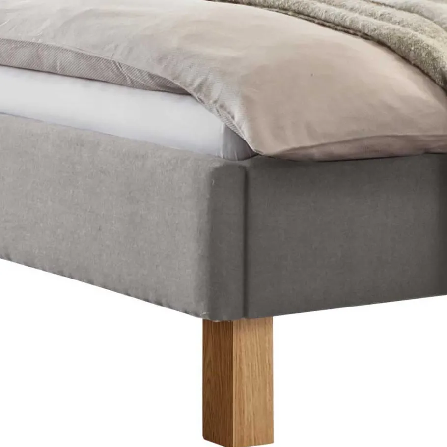 Clearance Wohnen Polsterbett Doppelbett in Grau Stoff - Pays