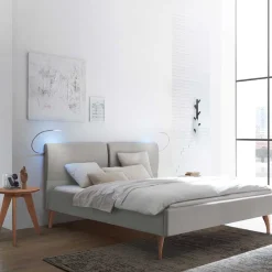 Discount Wohnen Polsterbett im Skandinavischen Design in Grau - Glamoura