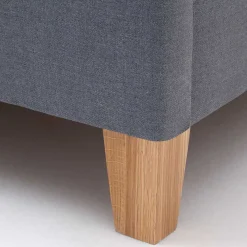 New Wohnen Polsterbett in Grau & Eiche - Saludio