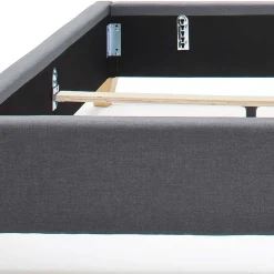 New Wohnen Polsterbett in Grau & Eiche - Saludio