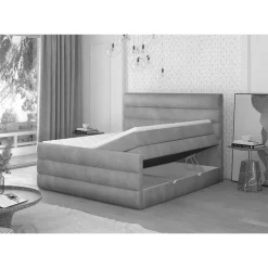 Sale Wohnen Polsterbett mit Boxspring in Dunkelgrün Samt - Abramas