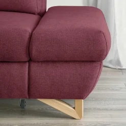 Best Wohnen Polsterecke in Bordeaux Rot Velours - Baonga