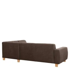New Wohnen Polsterecke in Dunkelbraun mit Buche - Abelle