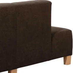 New Wohnen Polsterecke in Dunkelbraun mit Buche - Abelle