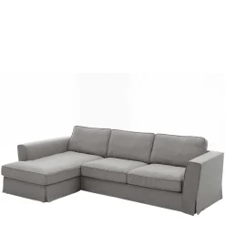 Discount Wohnen Polsterecke in Grau Webstoff - Valtte