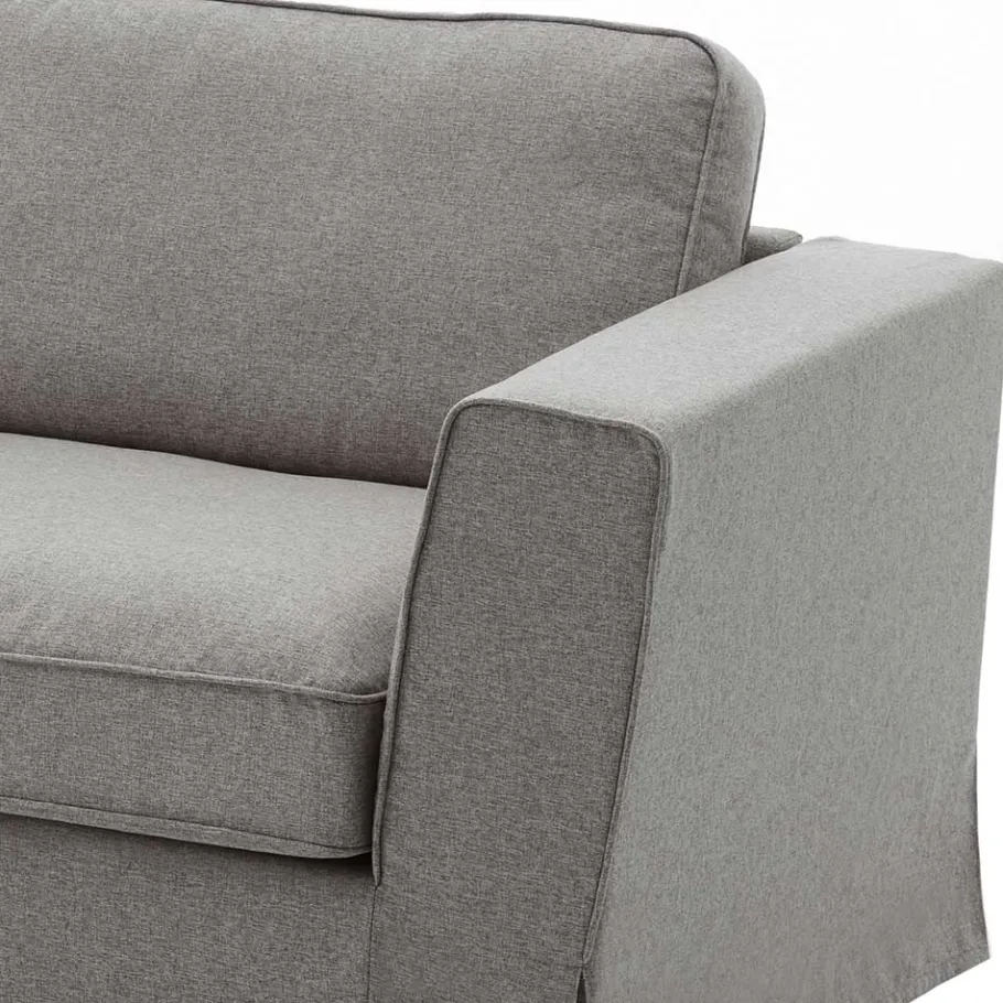 Discount Wohnen Polsterecke in Grau Webstoff - Valtte