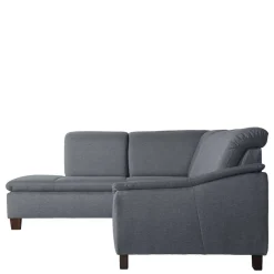 New Wohnen Polsterecke in Jeansblau mit Nussbaum - Ilea