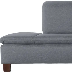 New Wohnen Polsterecke in Jeansblau mit Nussbaum - Ilea