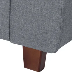 New Wohnen Polsterecke in Jeansblau mit Nussbaum - Ilea