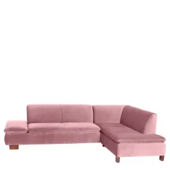Clearance Wohnen Polsterecke in Rosa mit Nussbaum Braun - Jaglyn