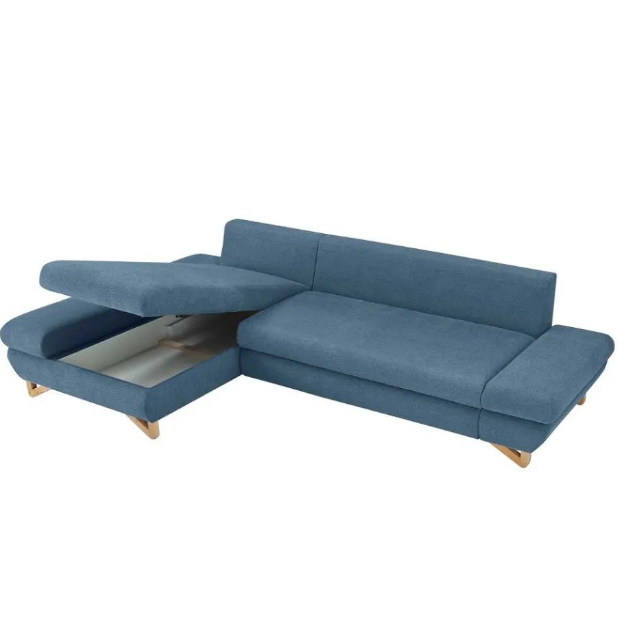 Online Wohnen Polsterecke Schlafsofa in Blau - Baonga