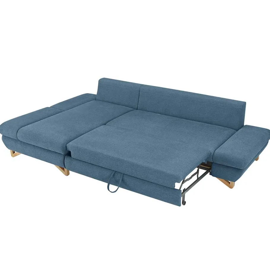 Online Wohnen Polsterecke Schlafsofa in Blau - Baonga